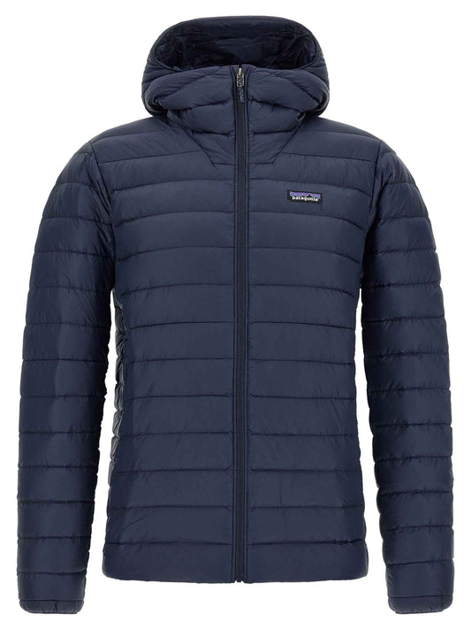 Blue Nylon Full-Length Jacket