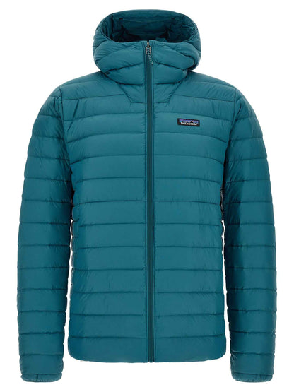 Blue Nylon Full-Length Jacket