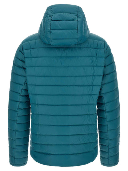 Blue Nylon Full-Length Jacket