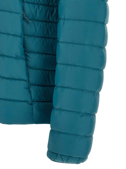 Blue Nylon Full-Length Jacket