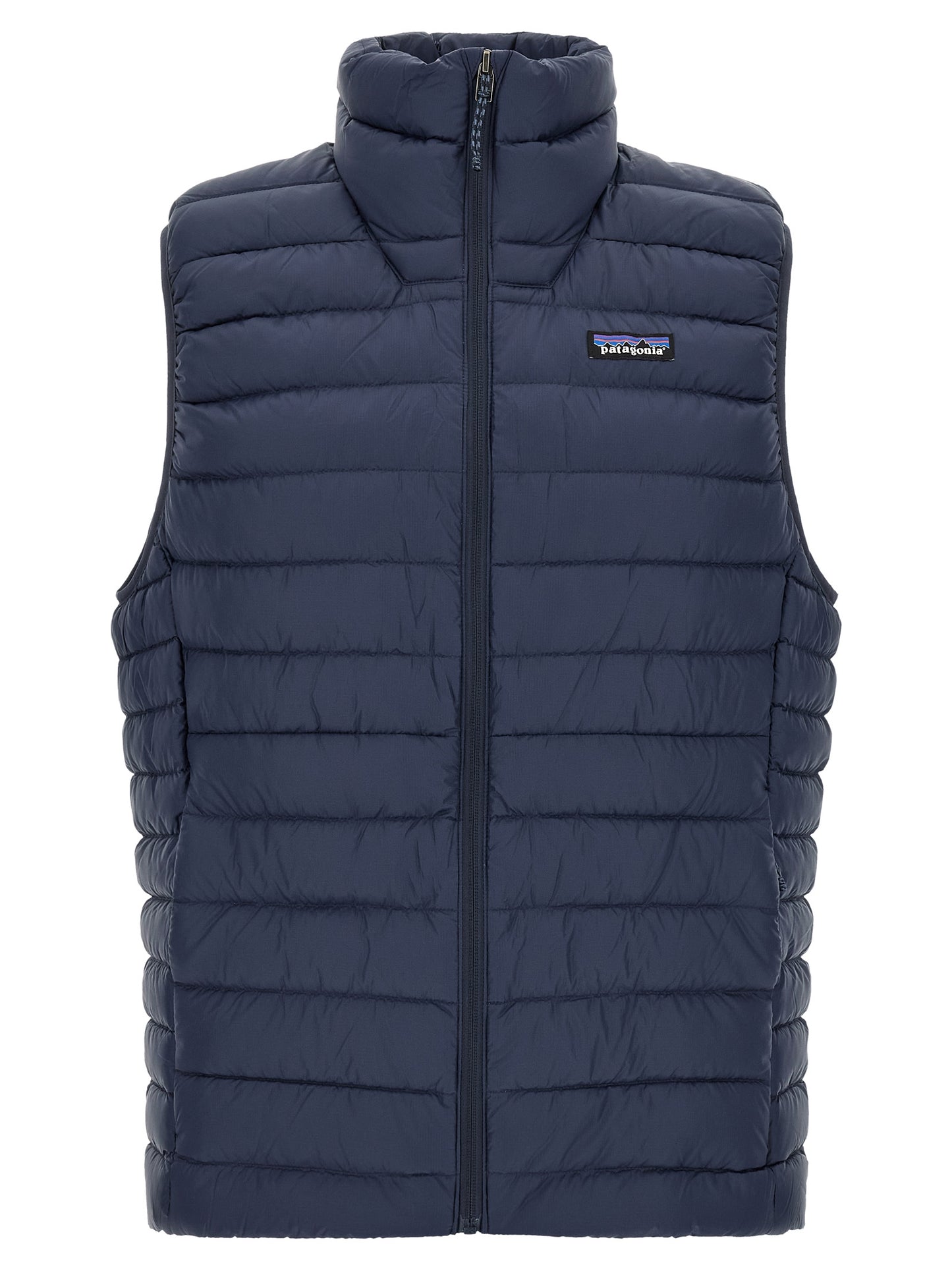 Blue Nylon Sleeveless Jacket
