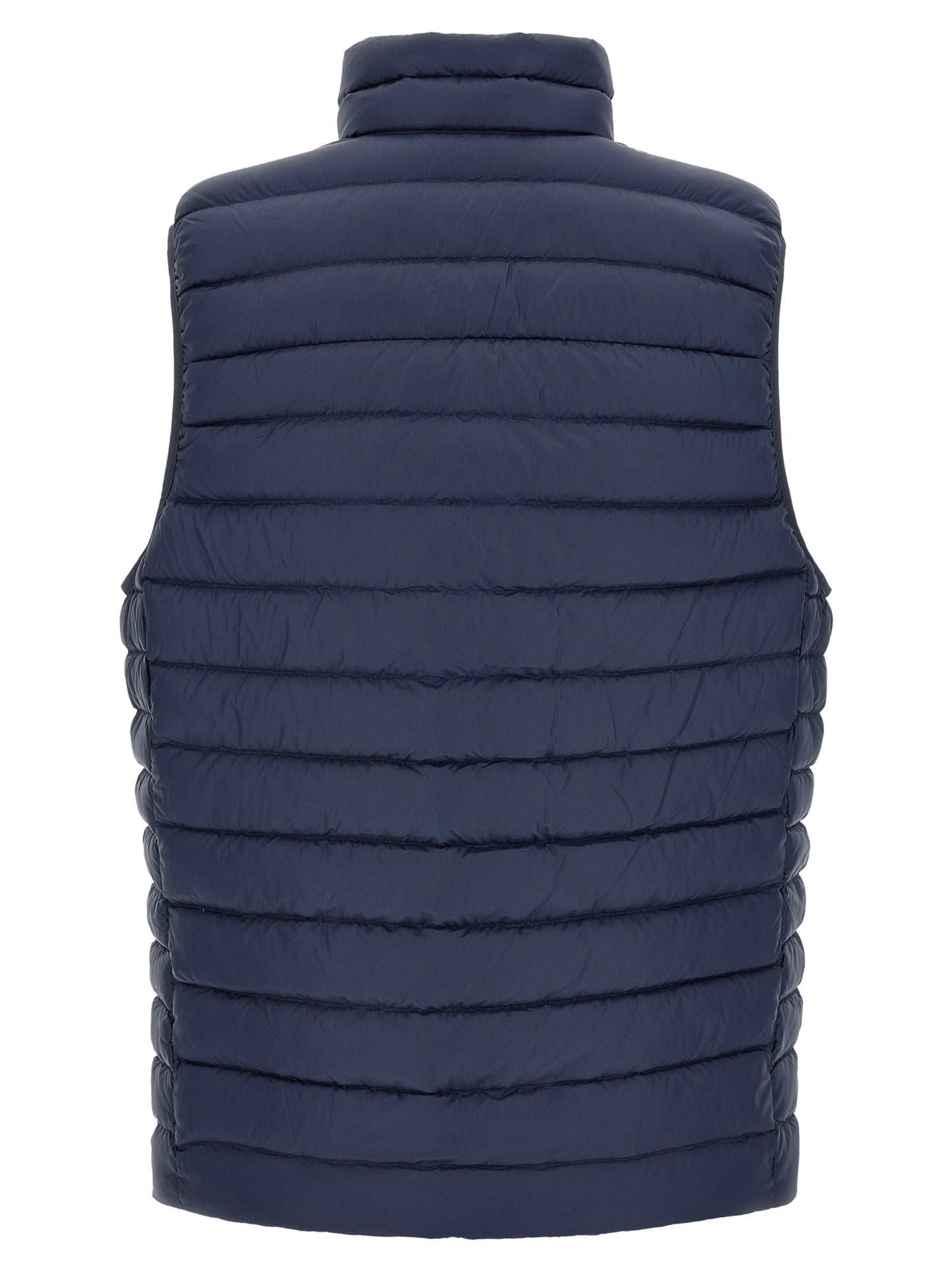 Blue Nylon Sleeveless Jacket
