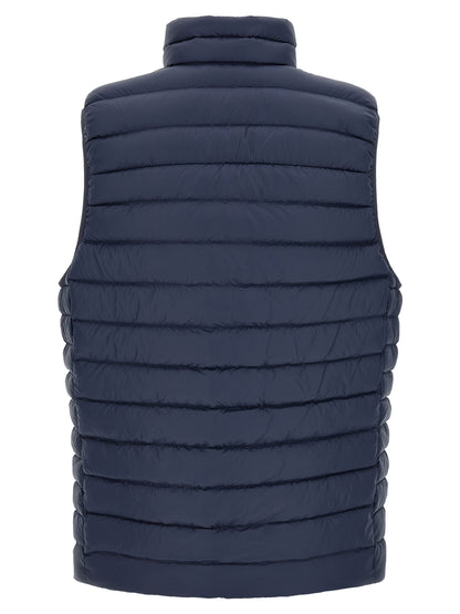 Blue Nylon Sleeveless Jacket