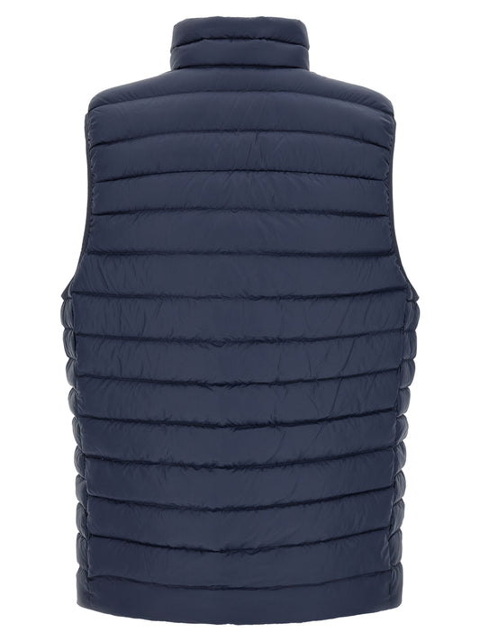Blue Nylon Sleeveless Jacket