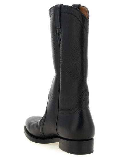 Black Calfskin Over The Knee
