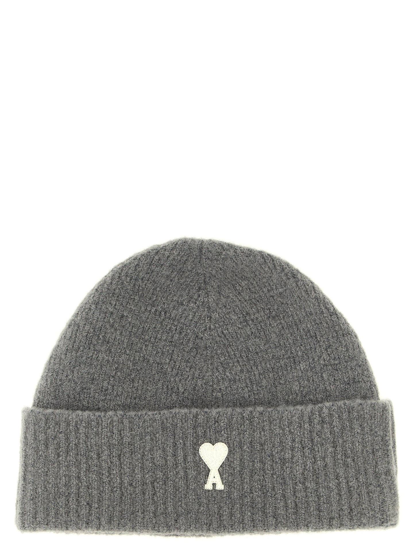 Gray Alpaca Leather Beanie