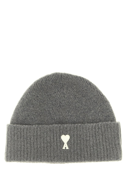 Gray Alpaca Leather Beanie