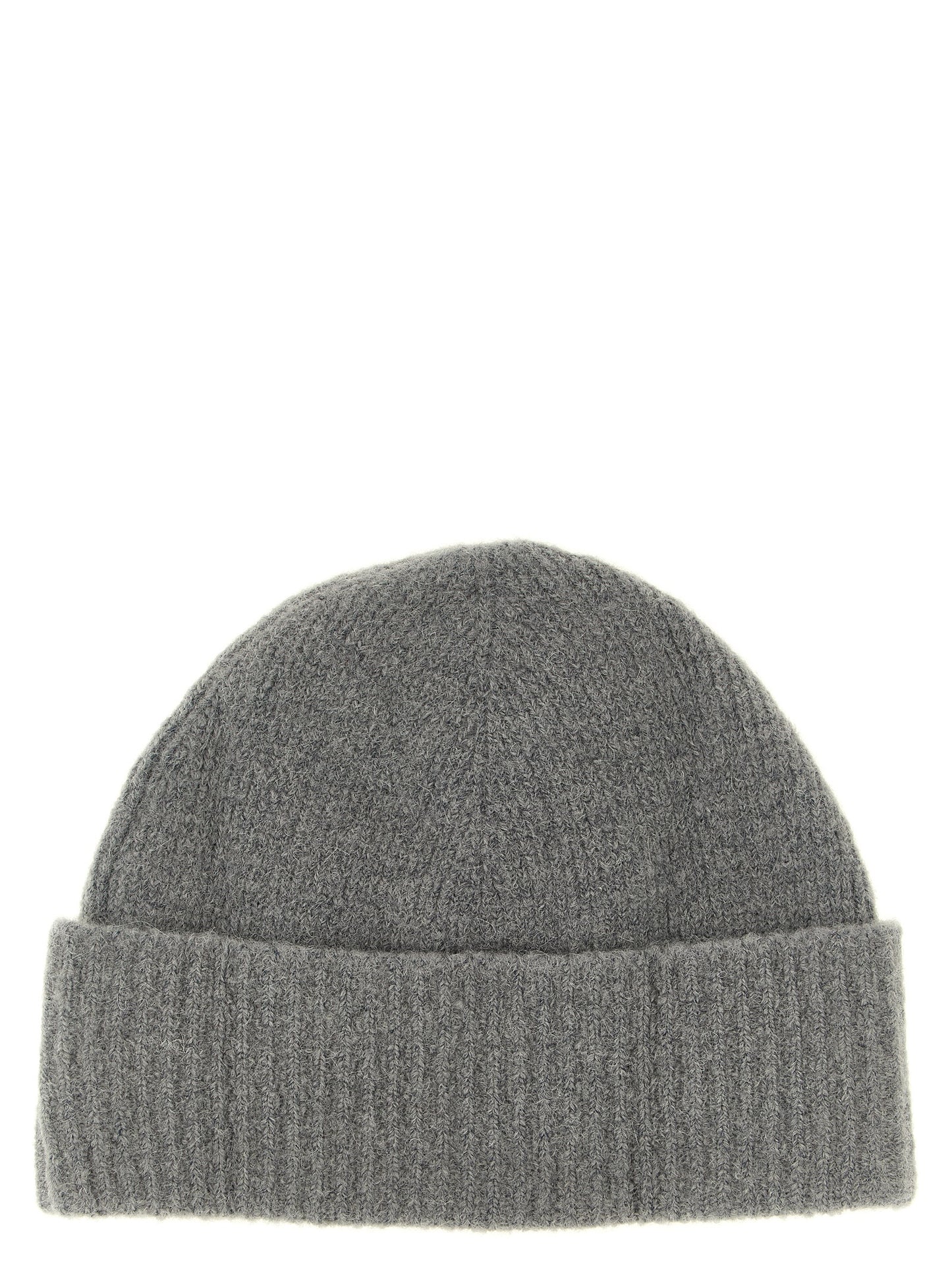 Gray Alpaca Leather Beanie