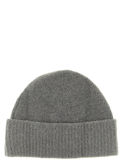 Gray Alpaca Leather Beanie