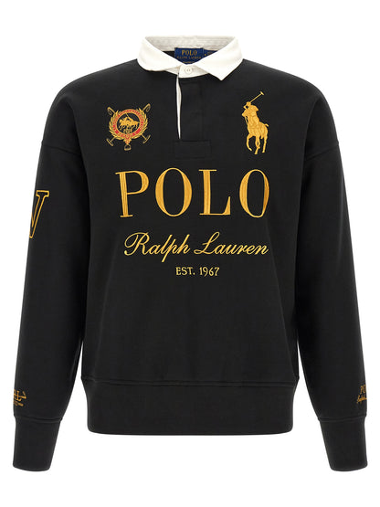 Black Cotton Polo Shirt