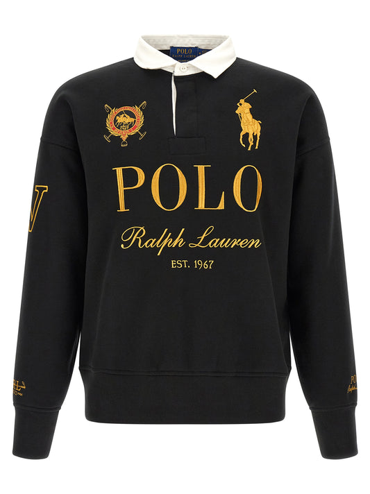 Black Cotton Polo Shirt