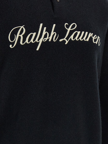 Black Wool Polo Shirt