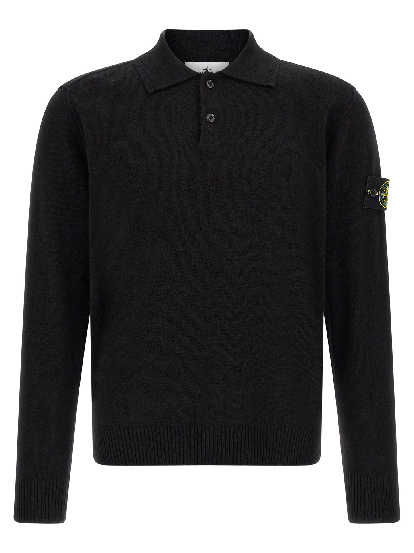 Black Virgin Wool Polo Shirt