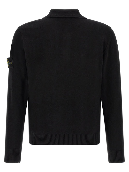 Black Virgin Wool Polo Shirt