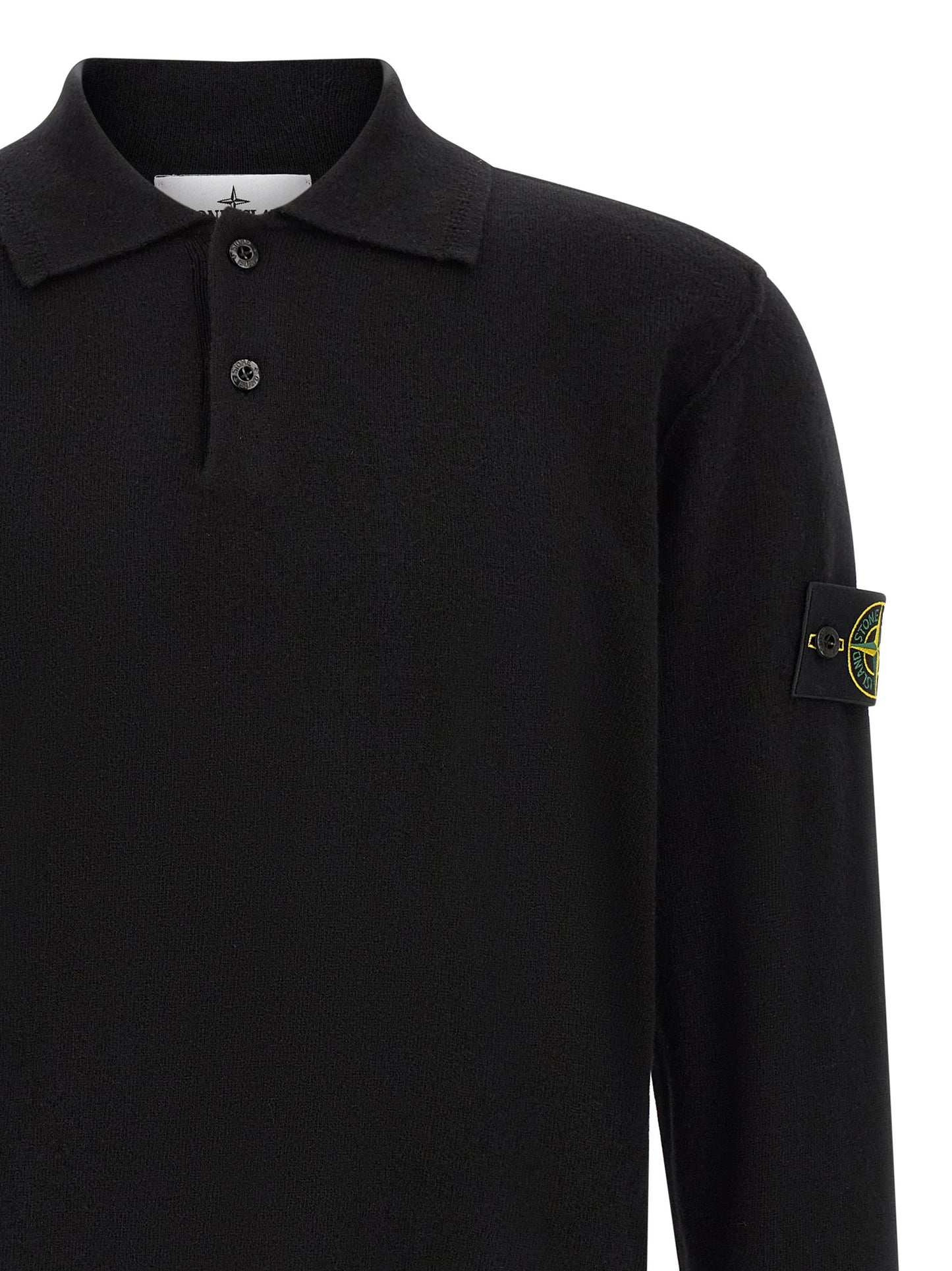 Black Virgin Wool Polo Shirt