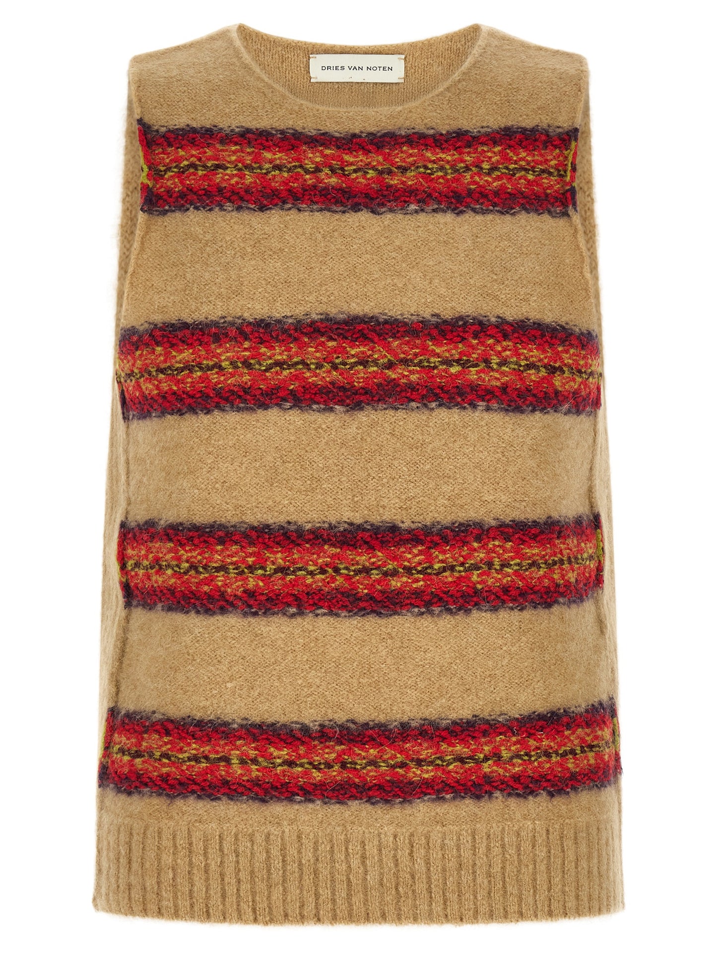 Beige Wool Sleeveles Sweater