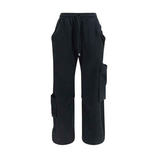 Black Cotton Athletic Pants