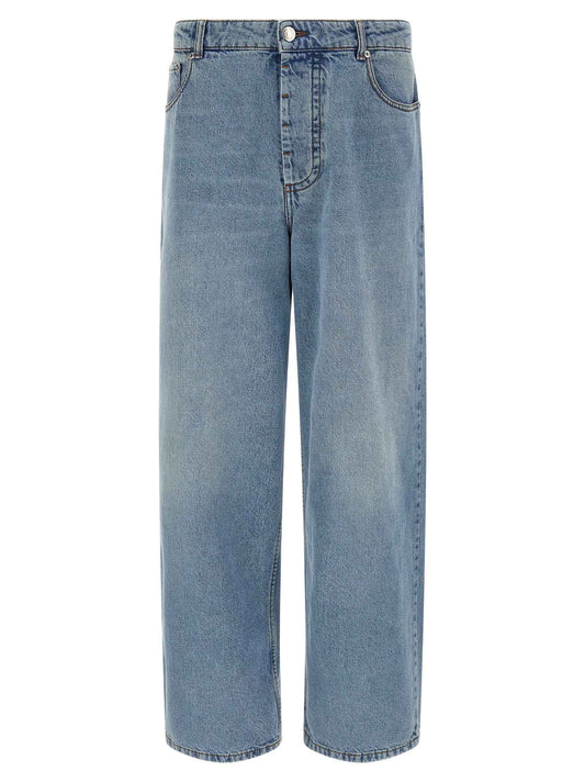 Blue Cotton Relaxed Fit Jeans