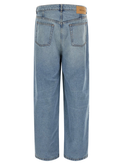 Blue Cotton Relaxed Fit Jeans