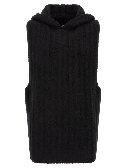Black Cashmere Sleeveles Sweater