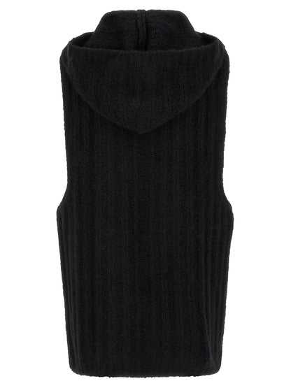 Black Cashmere Sleeveles Sweater