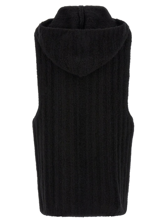 Black Cashmere Sleeveles Sweater