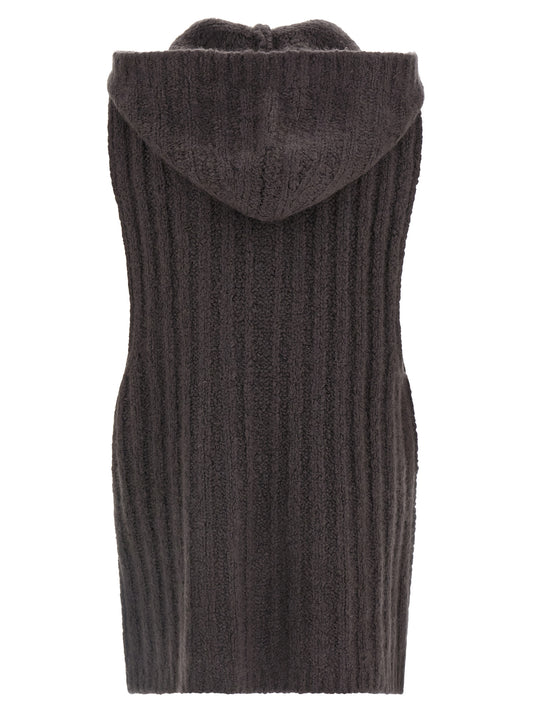 Gray Cashmere Sleeveles Sweater