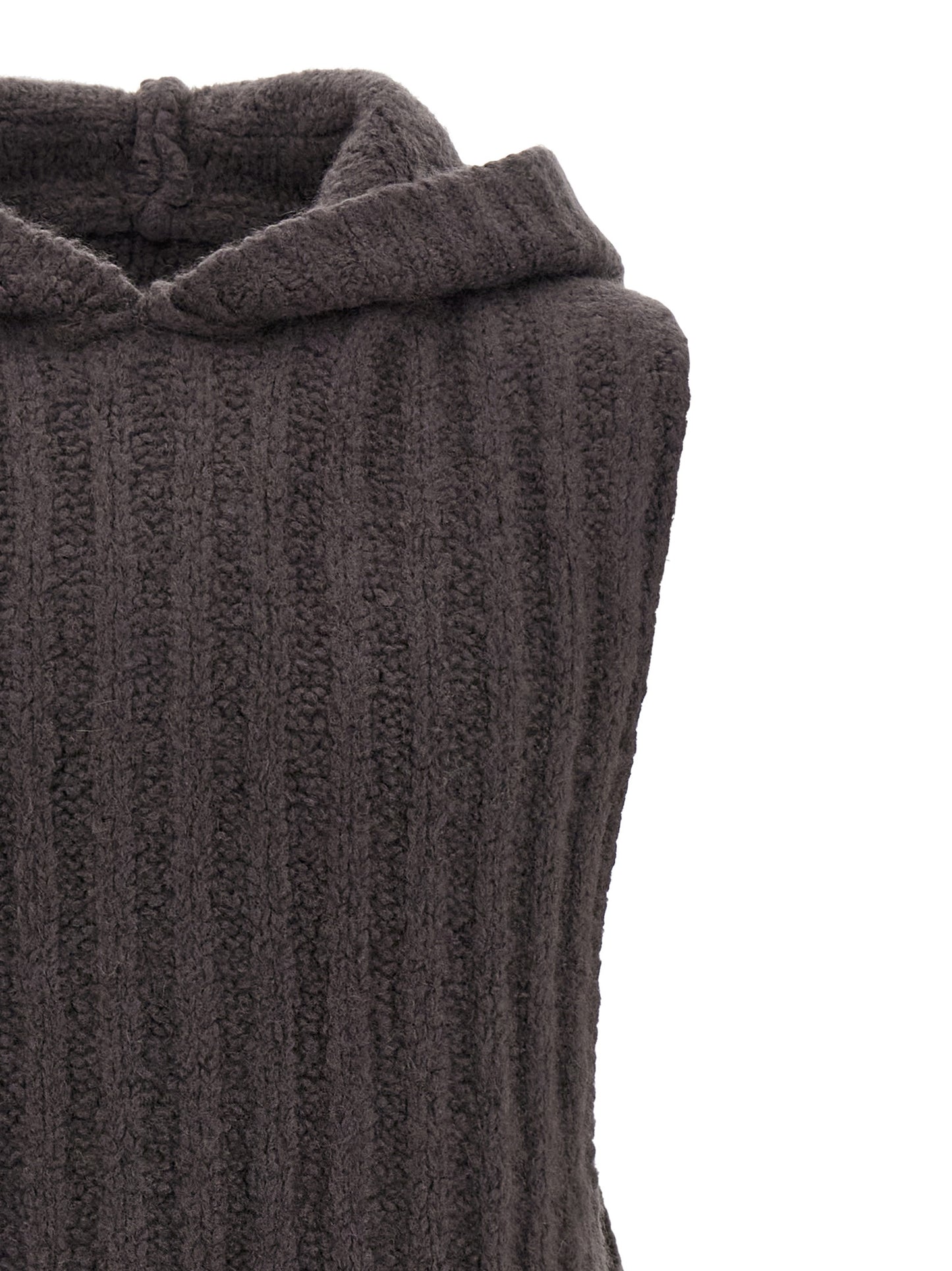 Gray Cashmere Sleeveles Sweater