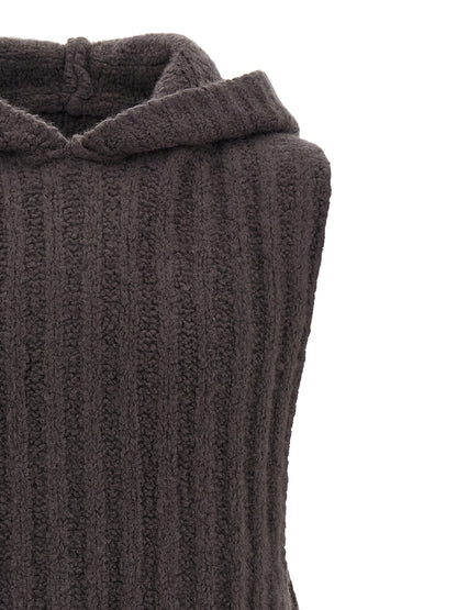 Gray Cashmere Sleeveles Sweater