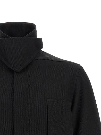 Black Cotton Full-Length Jacket