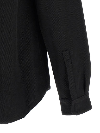 Black Cotton Full-Length Jacket