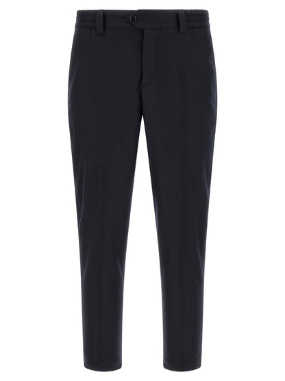 Black Virgin Wool Casual Pants