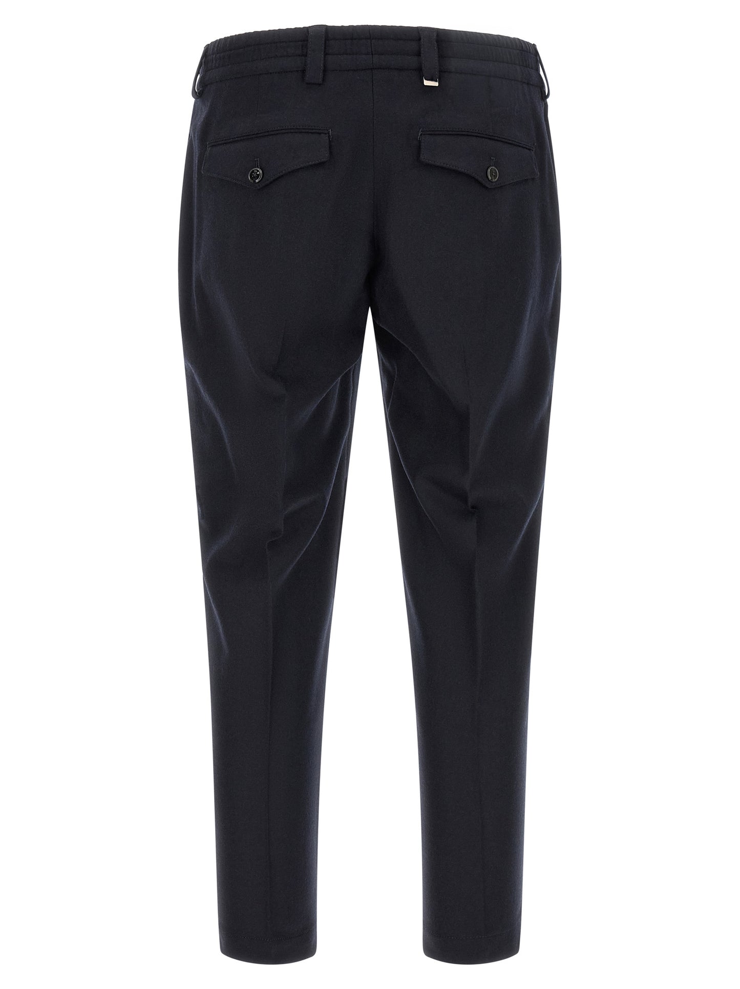 Black Virgin Wool Casual Pants