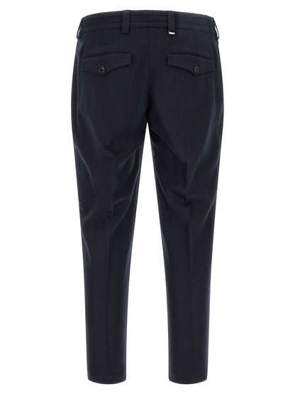 Black Virgin Wool Casual Pants