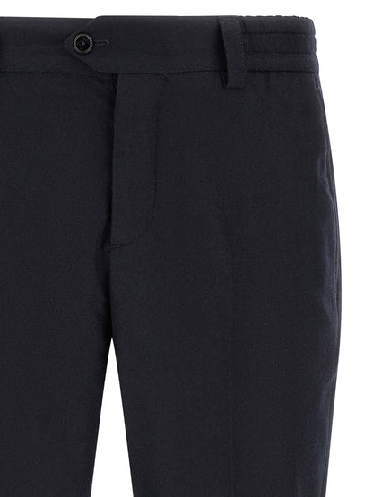 Black Virgin Wool Casual Pants