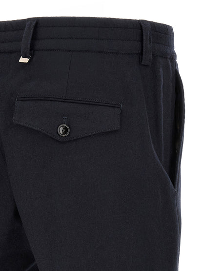 Black Virgin Wool Casual Pants