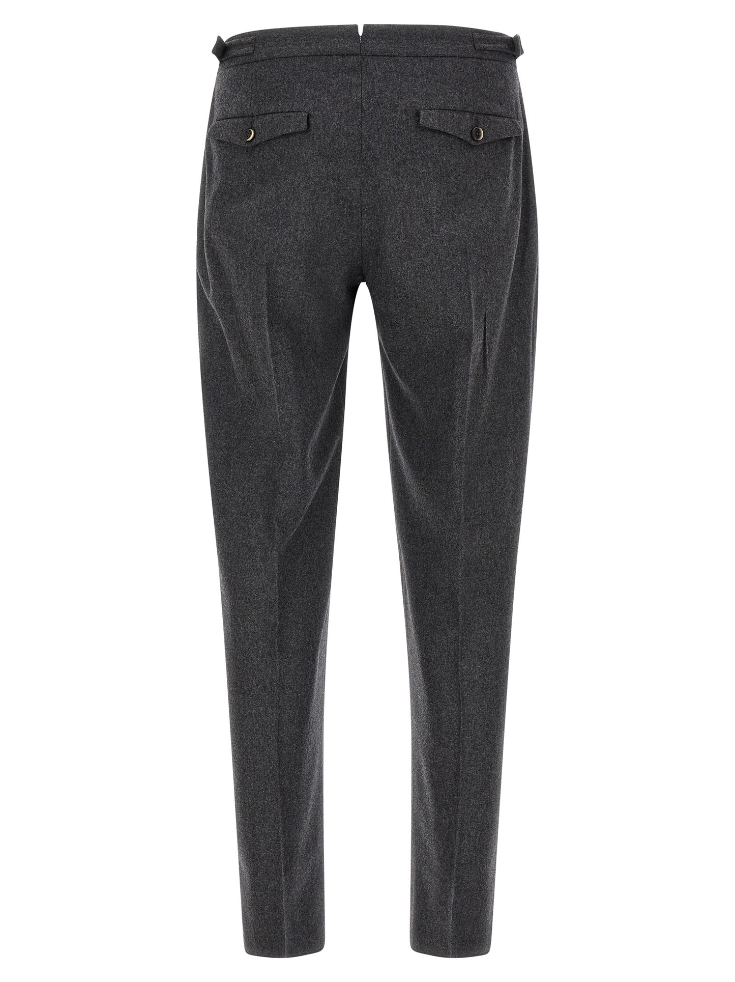 Gray Virgin Wool Dress Pants