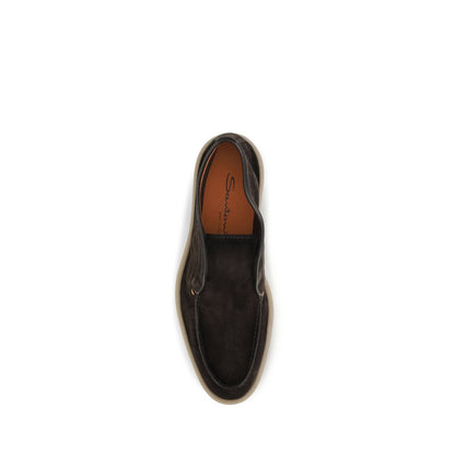 Brown Suede Leather Slip-On Loafers
