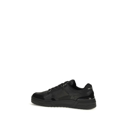 Black Polyester Low Top Sneakers