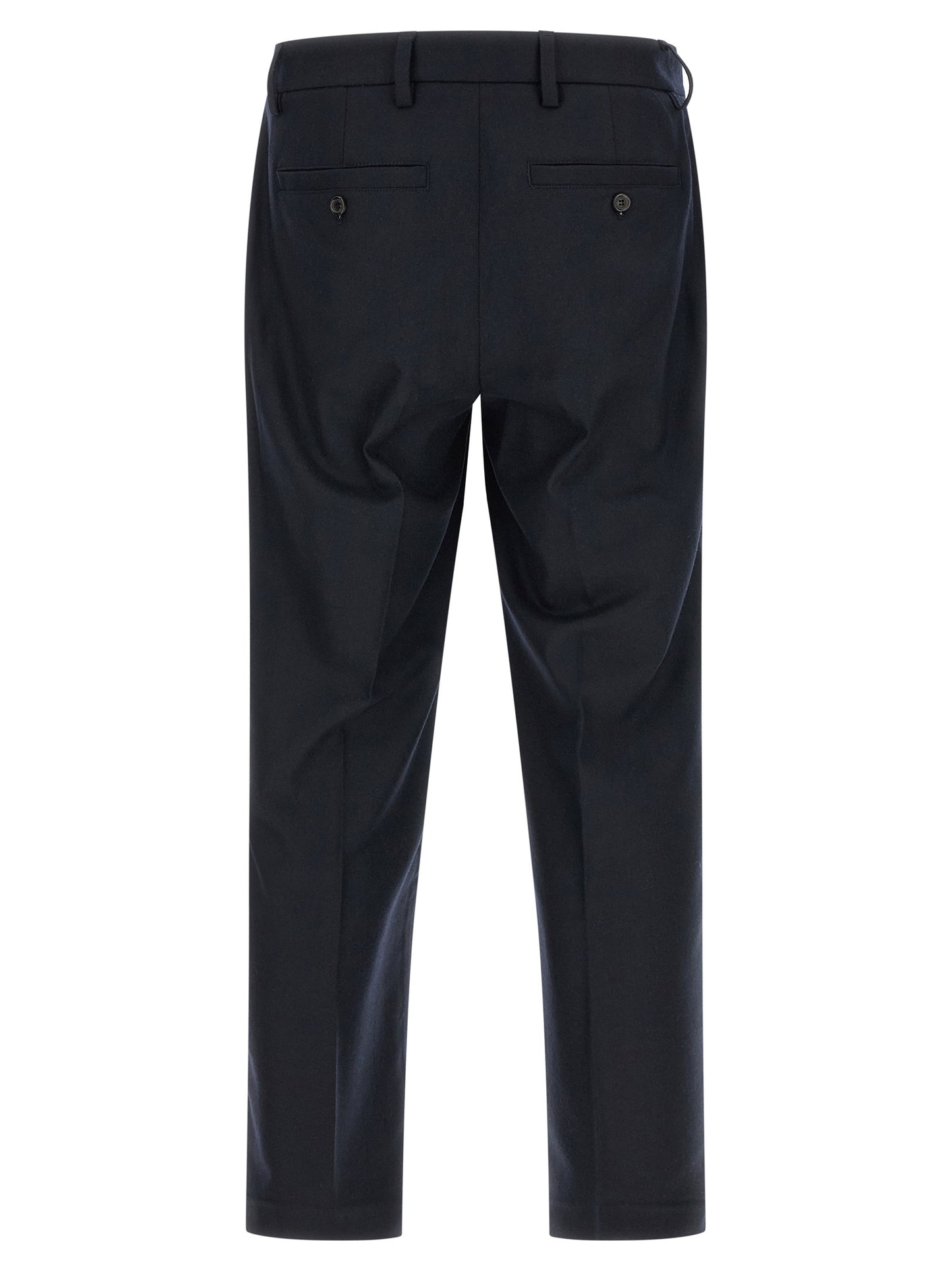 Blue Wool Casual Pants