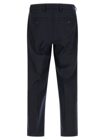 Blue Wool Casual Pants