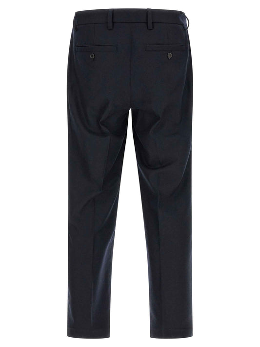 Blue Wool Casual Pants