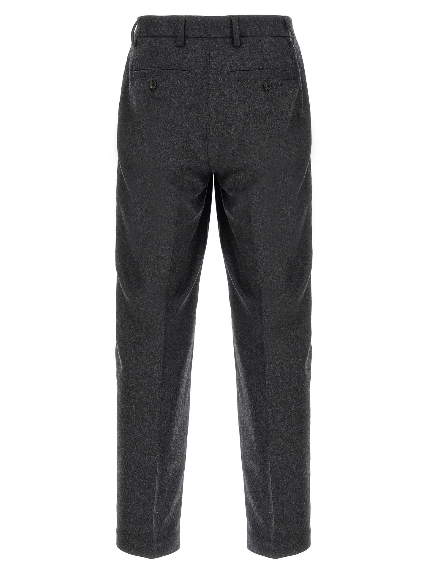 Gray Wool Casual Pants