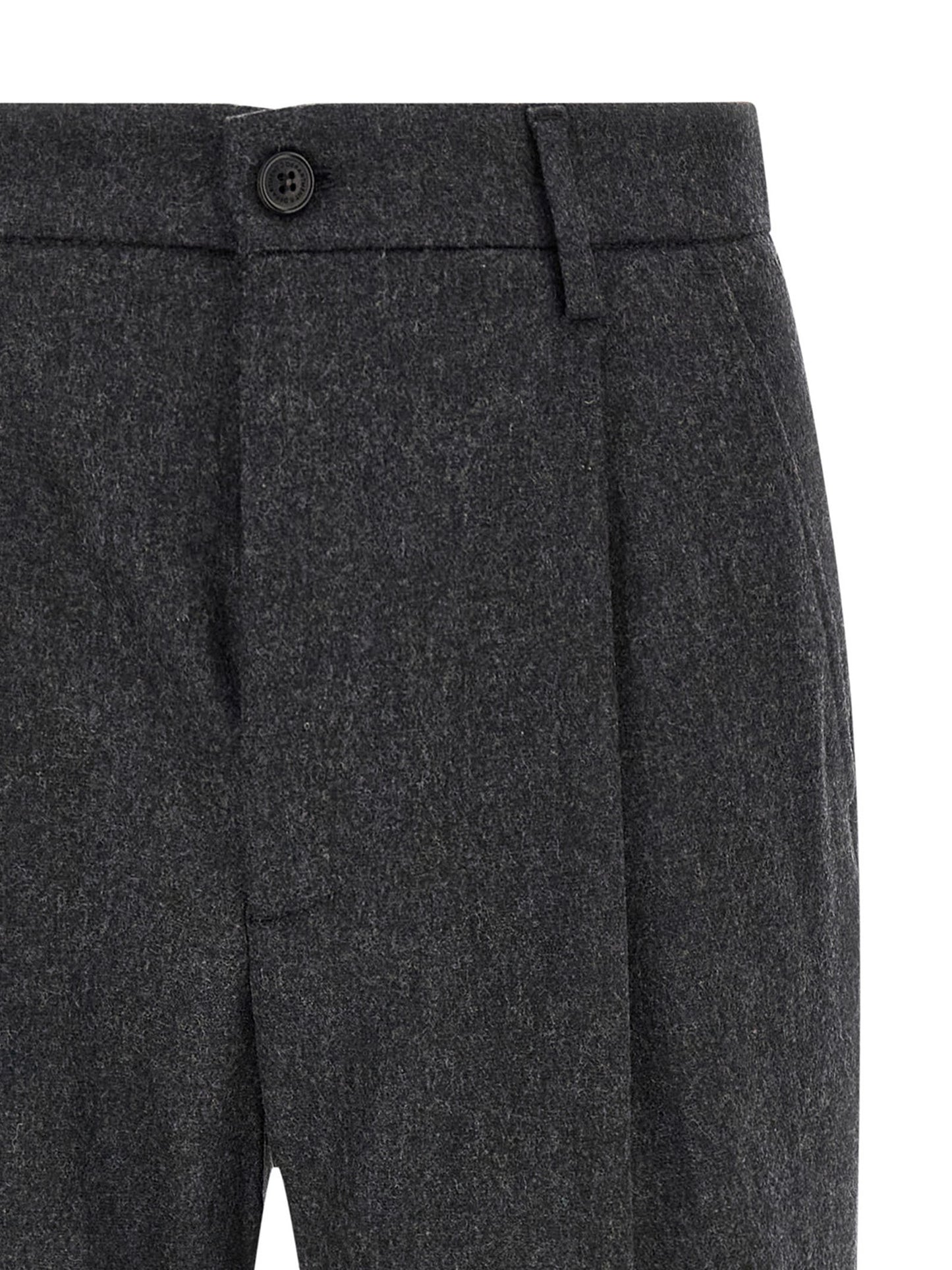 Gray Wool Casual Pants
