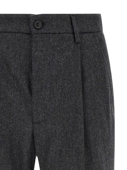 Gray Wool Casual Pants
