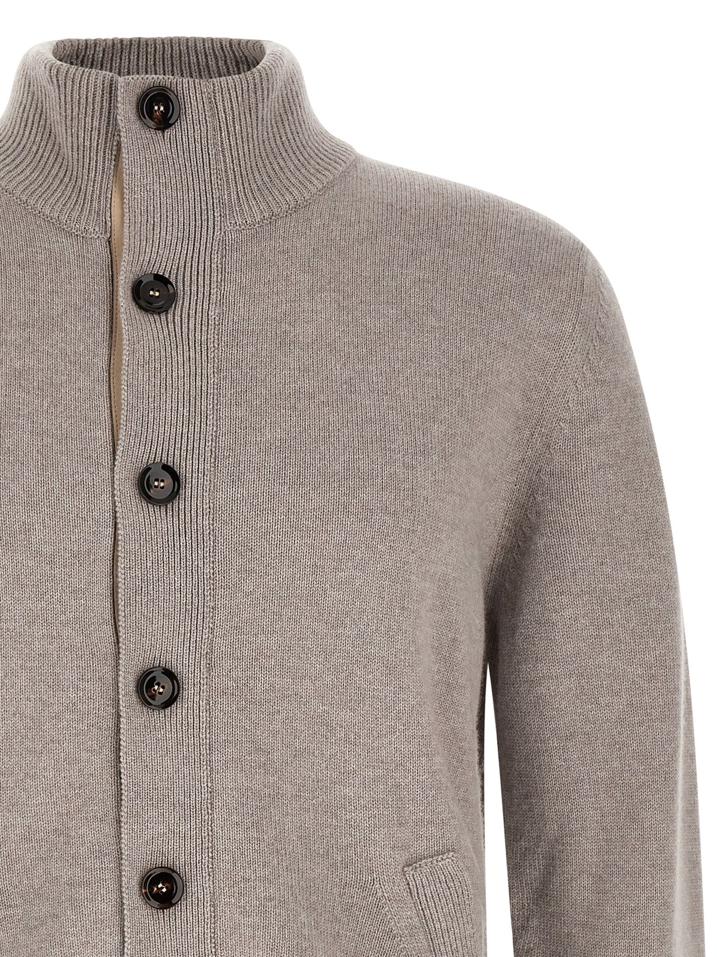 Beige Cashmere Cardigan