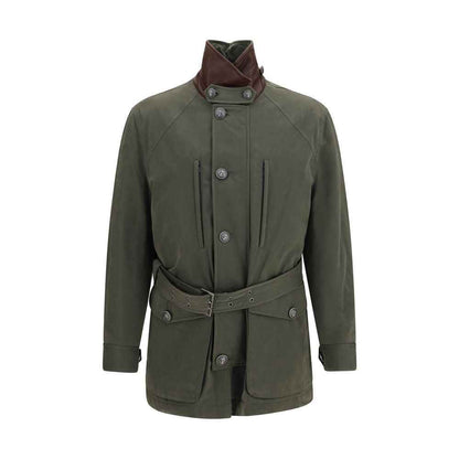 Bicolor Cotton Full-Length Jacket