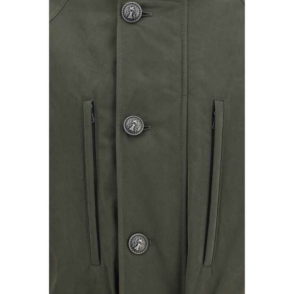 Bicolor Cotton Full-Length Jacket