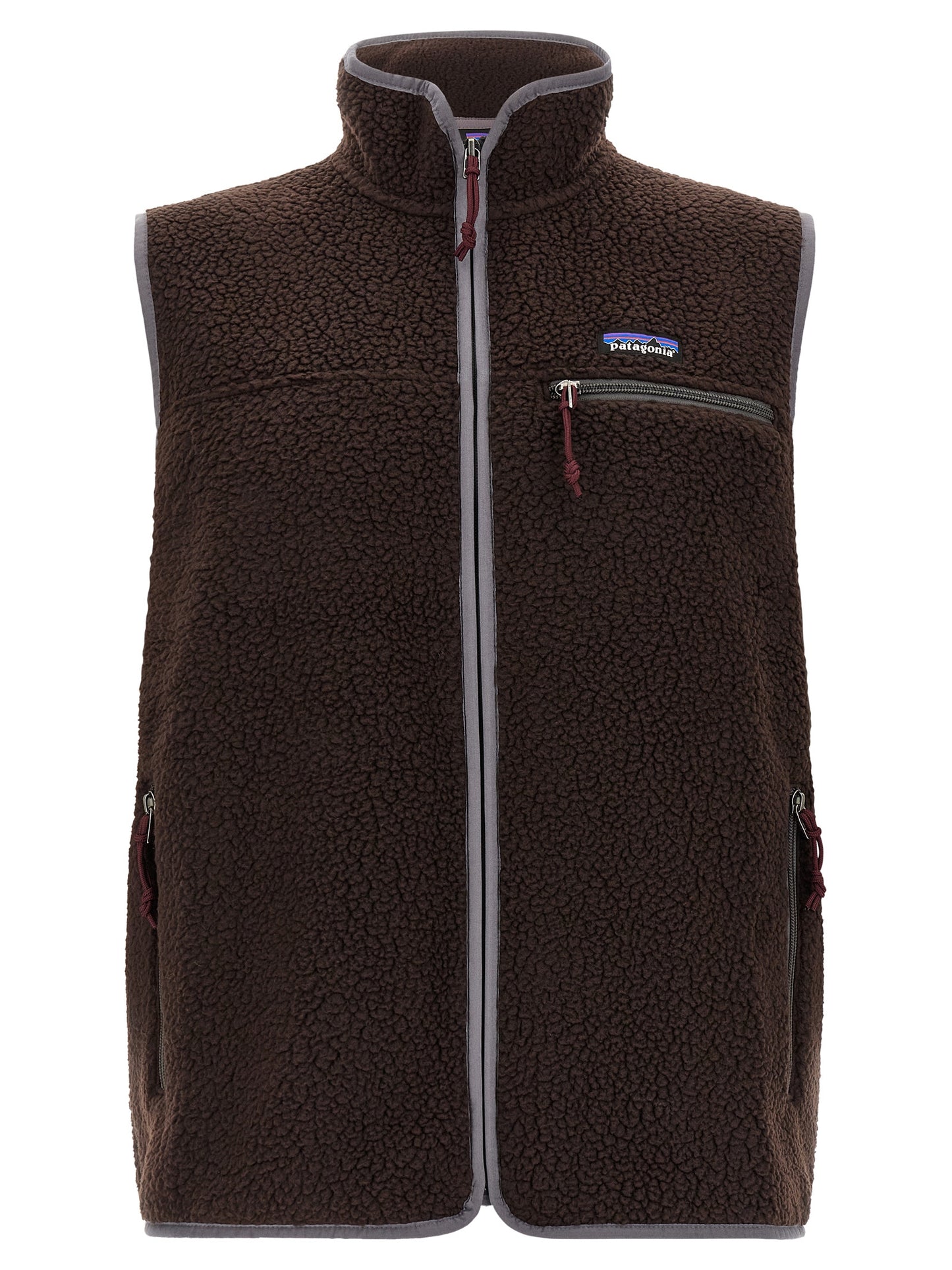 Brown Polyester Sleeveless Jacket