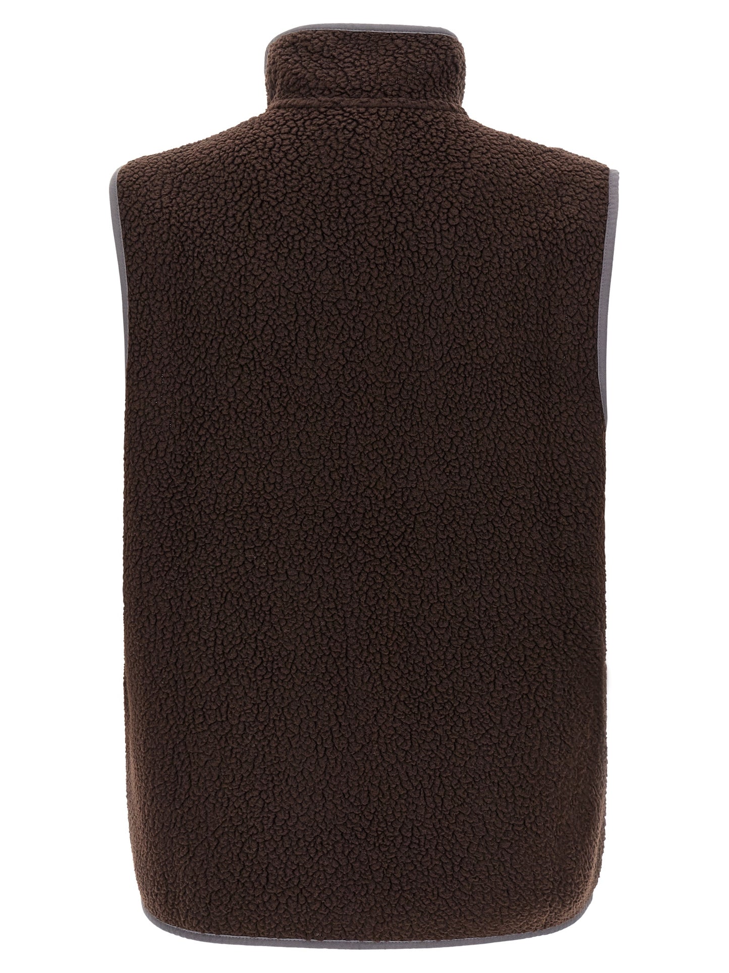 Brown Polyester Sleeveless Jacket